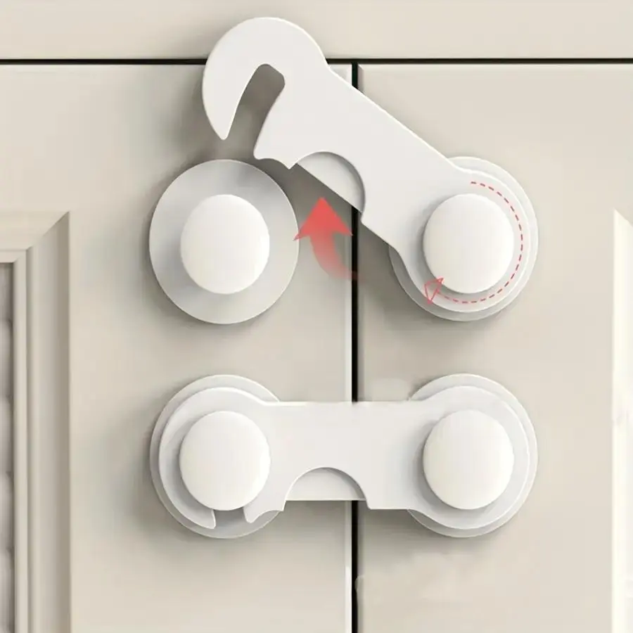 Safety Refrigerator Cabinet Lock, Window Closet Wardrobe Safety Lock,Cabinet Door Locks with Adhesive for Drawer Cupboards Fridge Closet and Pantry