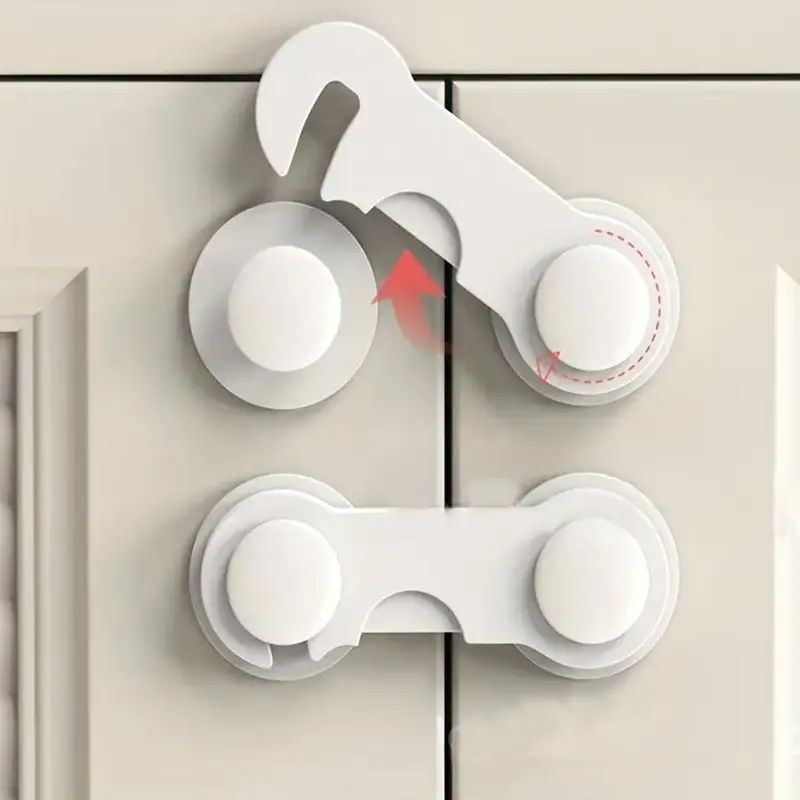 Safety Refrigerator Cabinet Lock, Window Closet Wardrobe Safety Lock,Cabinet Door Locks with Adhesive for Drawer Cupboards Fridge Closet and Pantry 0