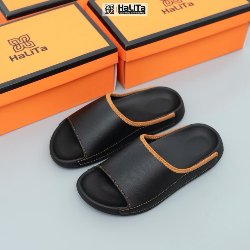 HaLiTa Dép Công Thái Học Bản Phối Viền Da Bò Cao Cấp Đế Cao Su Vân Nhám Chống Trơn Giảm Mỏi Chân Phom Bàn Chân Việt Nam ,Đẹp Sang Chảnh Siêu Hot Tik Tok Shop