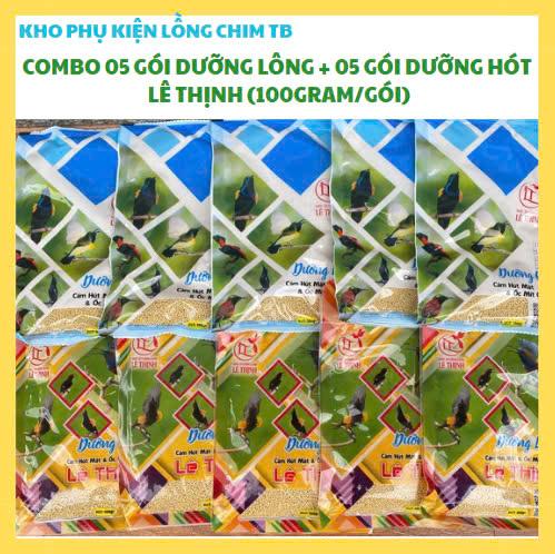 COMBO 5 DƯỠNG LÔNG + 5 DƯỠNG HÓT CÁM CHIM HÚT MẬT LÊ THỊNH (1KG)