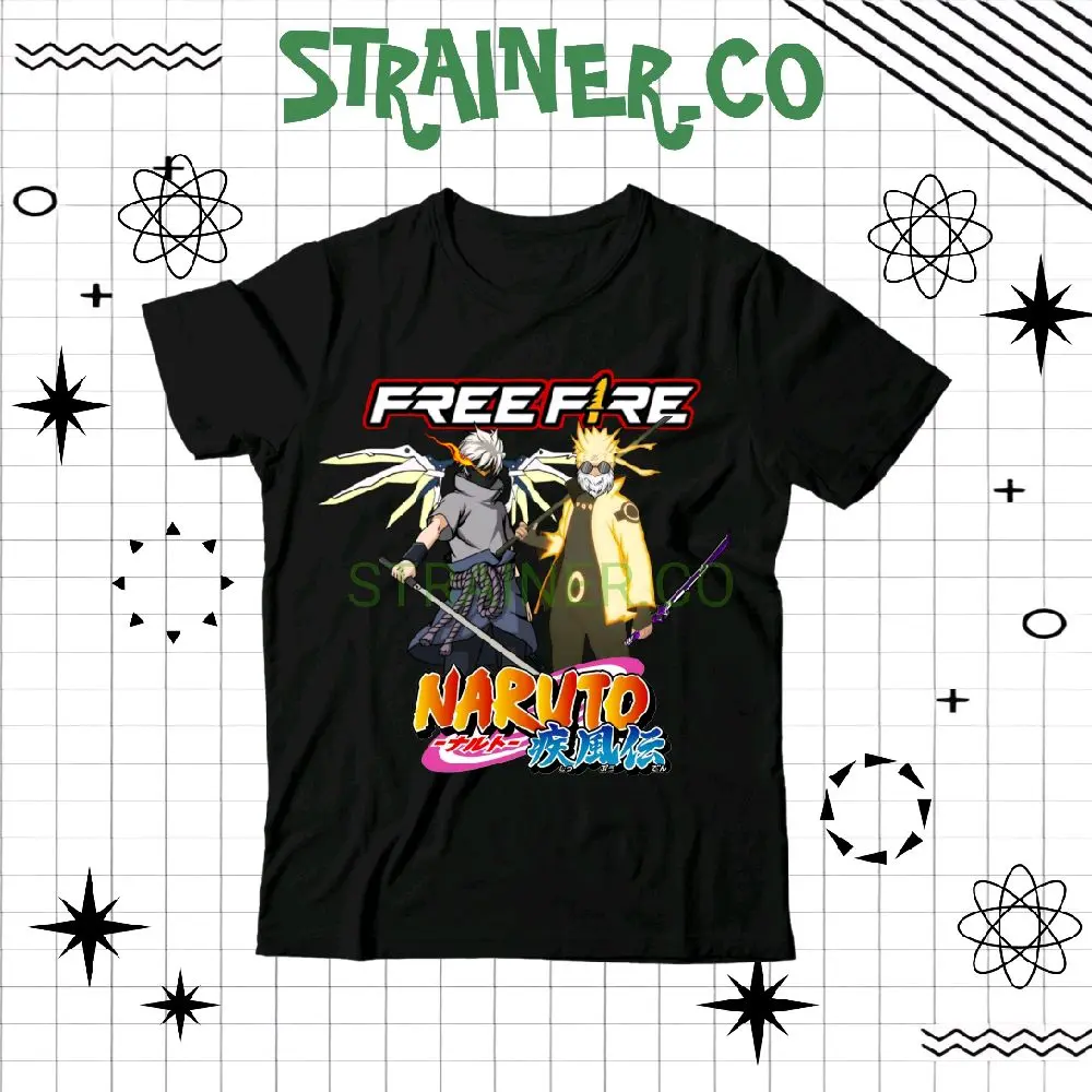 (BISA COD) Kaos Anak FF Free Firee X Naruto Sasuke Bundle Naruto Sasuke Duo - Fashion Anak