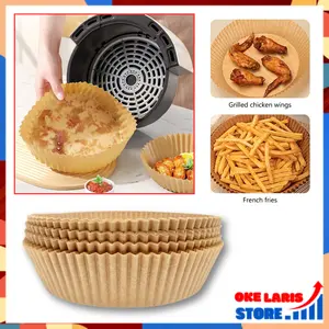 OLS (COD) Air Fryer Paper ±40-50 Pcs Anti Lengket 16cm Kertas Alas Airfryer ±40-50pcs Baking Paper Tahan Minyak Sekali Pakai