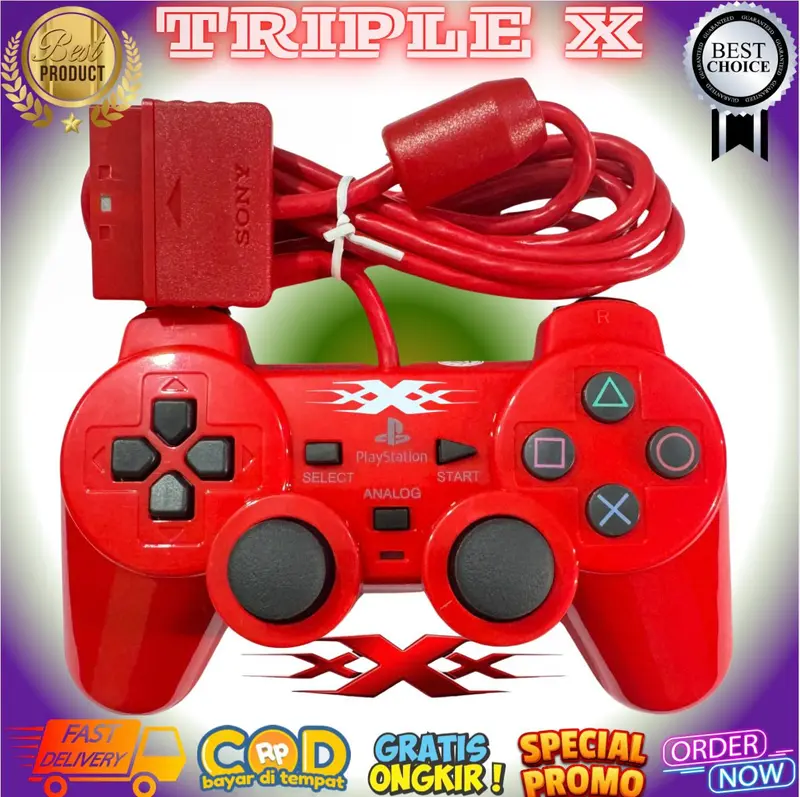 [XXX] Joystick Gamepad Stik PS 2  Warna Stabilo 1.8m Kabel serat 2