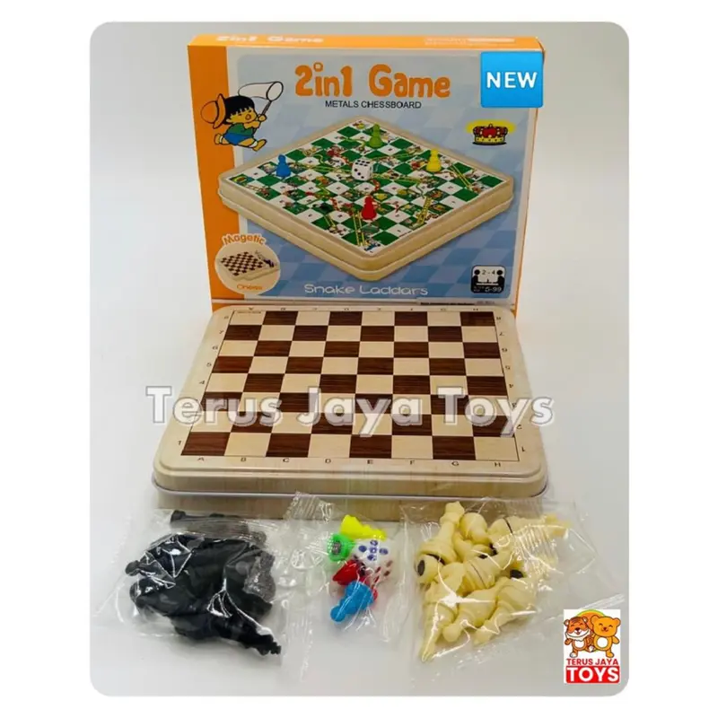 MAINAN ULAR TANGGA SNAKE & LADDERS / MAINAN CATUR 2IN1 6