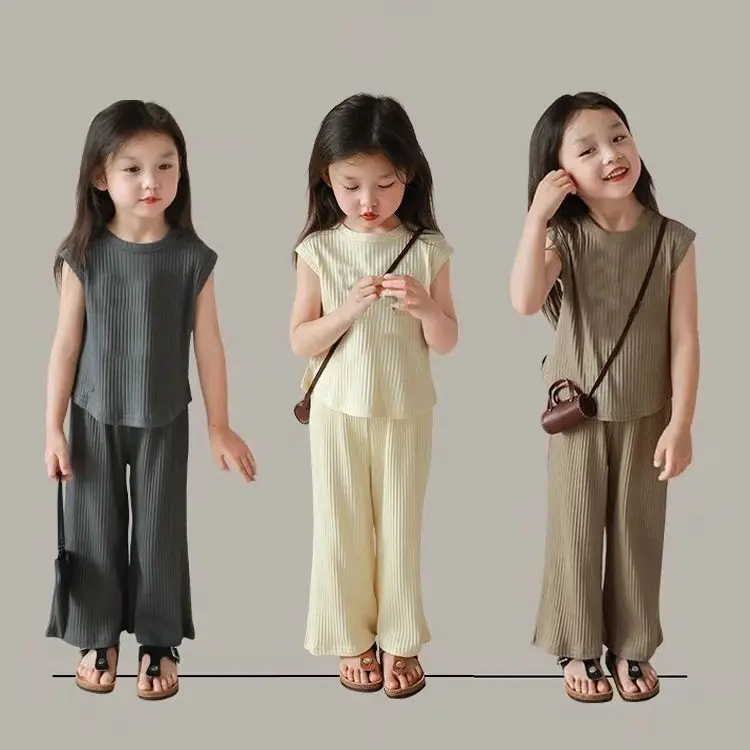 Kids Clothing Sets Cotton Casual girls Sets Short Sleeve 2PCS/Set T-Shirt+long pant Children's Outfits Home Wear