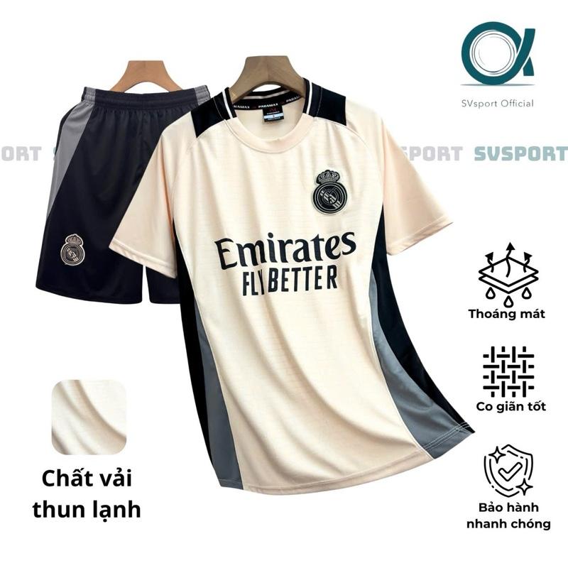  Quần Áo Bóng Đá Đồ Đá Banh REAL SONIC logo THÊU vải Thun Lạnh Cao Cấp Top Sport 