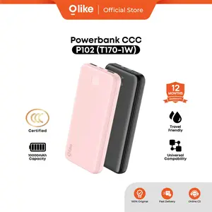 [NEW PRODUCT] Olike Powerbank CCC P102S (T170-1W) 10.000mAh Fast Charging with Cable Type C | Compatible to Iphone | Fast Charging 2.1A | Dual Port USB | Slim Low Temperature Charging | Garansi 1 Tahun