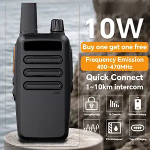 Original HT T62 2Unit/Set 10Watt High Power Long Range 13KM Durable + Type-C Charger - Walkie Talkie for Motorcycles & Work Radio