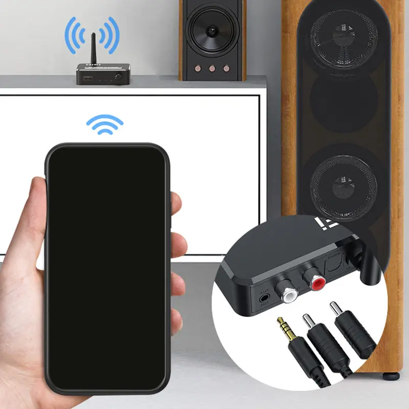 Bộ Thu Âm Thanh Bluetooth 5.1, Âm Thanh HiFi, Tương Thích AUX / Quang / Coaxial, Đầu Vào Ăng Ten, Bộ Chuyển Đổi Âm Thanh, Cho Âm Thanh Nổi Gia Đình, Hiệu Suất Cao, Tầm Xa, 2 Trong 1 2