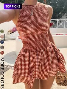 Vestido corto sin mangas casual para mujer, moda de verano, cómodo y elegante, perfecto para uso diario, ropa para mujeres