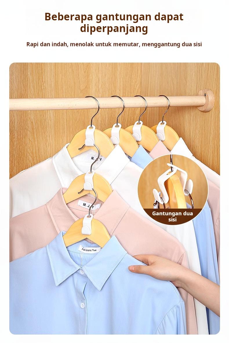 Gantungan baju tebal dengan kombinasi kait tanpa perlu mengebor, rak gantung multi-lapisan untuk penyimpanan dan penghematan ruang.