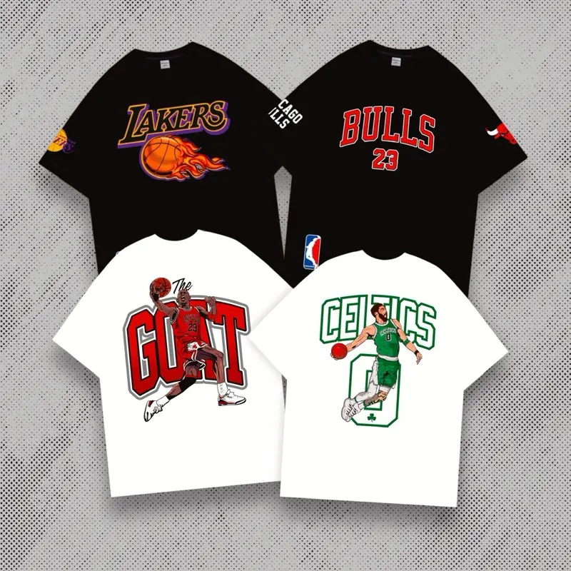 KONGLOMERADS - Kaos Oversize Basketball Team & The GOAT & CELTICS Cotton combed 24s T-shirt