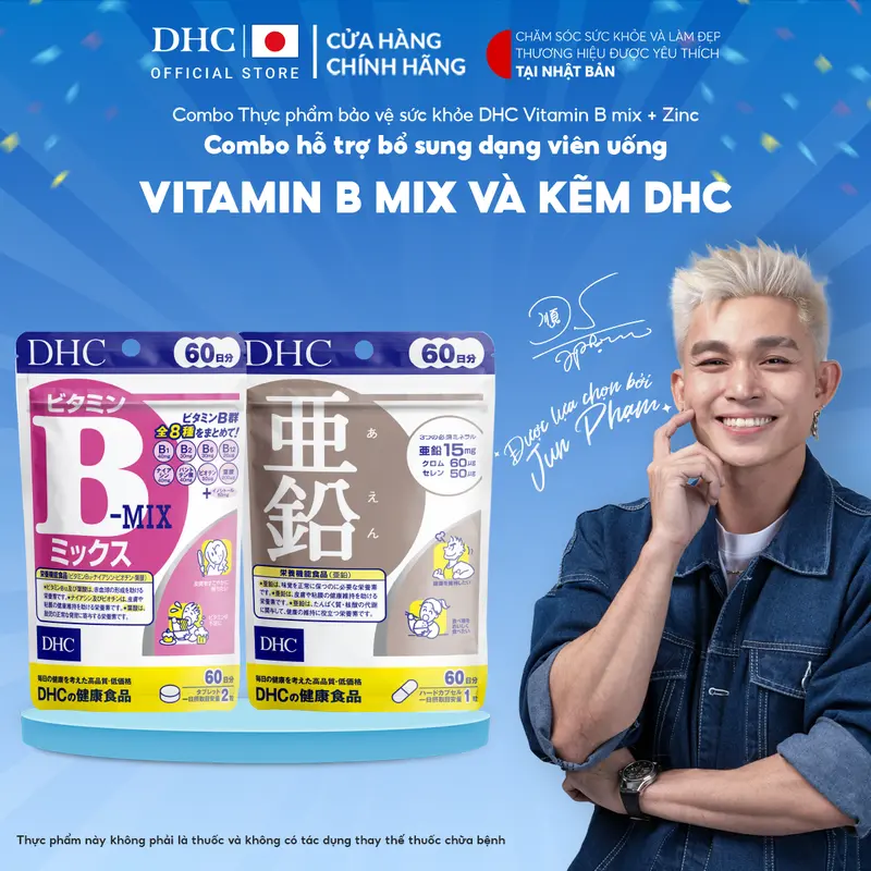 Combo TPBVSK DHC Vitamin B mix + Zinc (dạng viên uống hỗ trợ bổ sung Vitamin B tổng hợp và Kẽm) - DHC Nhật Bản chính hãng - Combo 20 Ngày và 60 Ngày 1