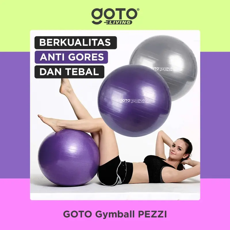 Goto [COD] Pezzi Gym Ball Bola Yoga Ibu Hamil Senam Olahraga Pilates Fitness 0