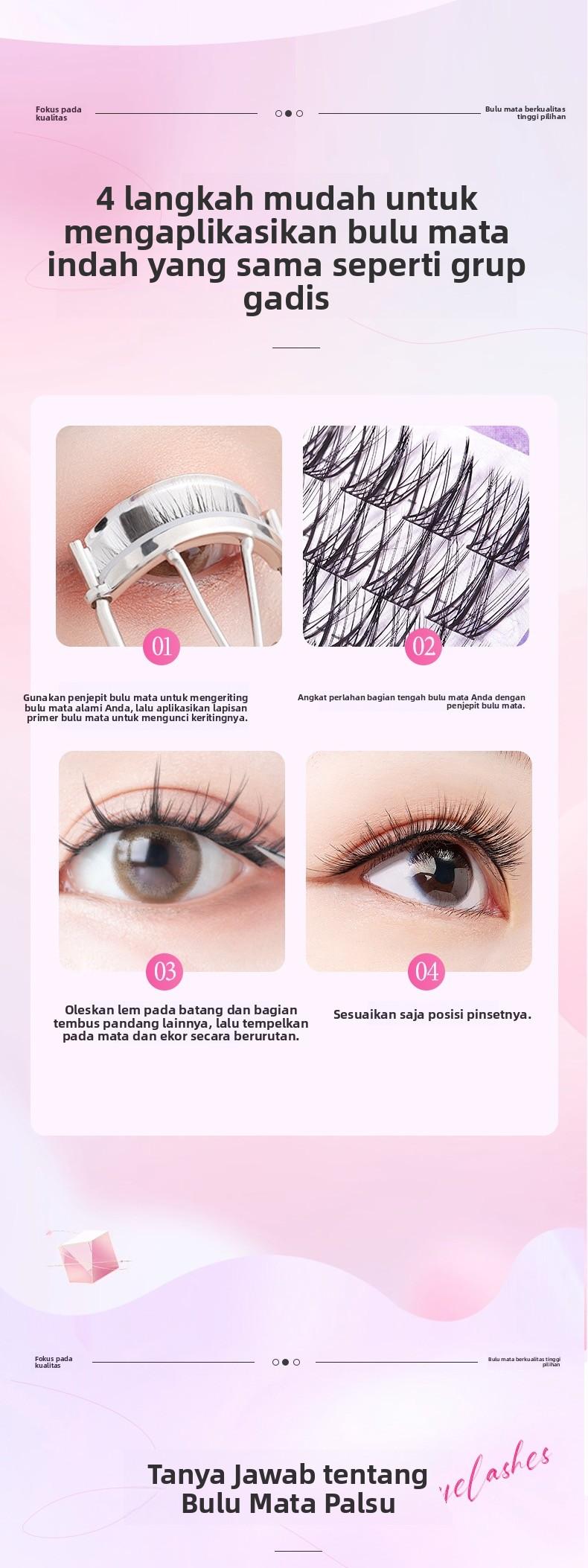 Mozoe Bulu Mata Eyelash Extension Cat Eye10 11 12mm Bulu Mata Palsu Waterproof Dengan Alat Gratis Disertakan 2 Kotak Hemat