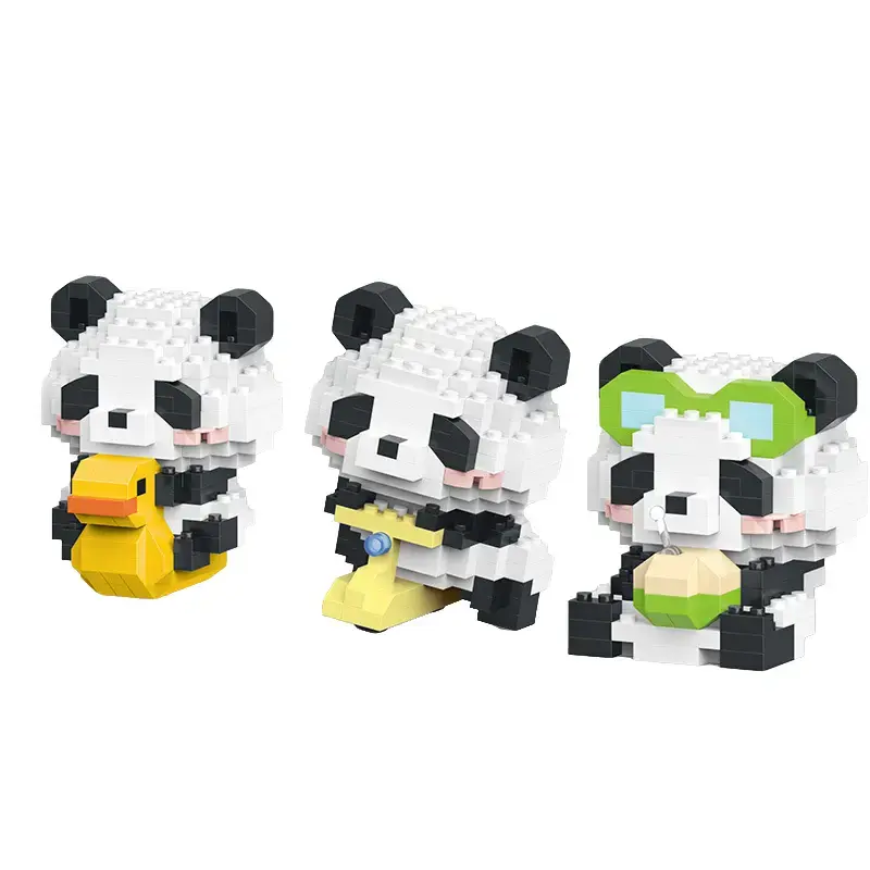 Compatible with Lego National Treasure Lesser Panda Cartoon Figurine Doll Blind Box Micro Particles Assembled Building Blocks Children's Toys Wholesale