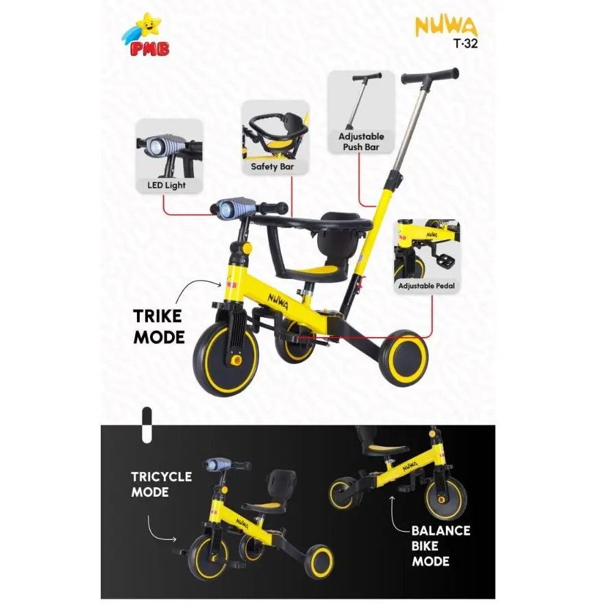SEPEDA KESEIMBANGAN BALANCE BIKE PUSH BIKE PMB NUWA T32 DORONGAN/MAINAN SEPEDA ANAK/SEPEDA RODA 3/KADO ANAK/KADO ULTAH ANAK