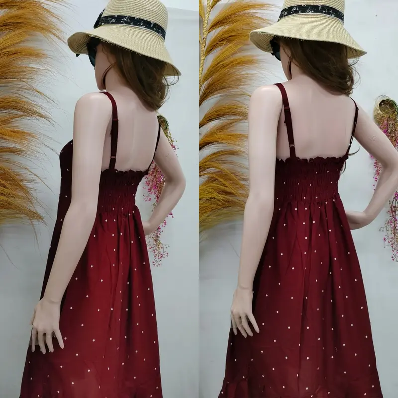 Dress Sophia Ruffle Karet Punggung Rayon Nyaman Adem 6