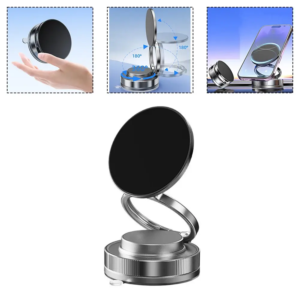 360 Rotation Double Sided Suction Cup Magnetic Phone Holder Lazy Multi-funct Foldable Storage Holder Vacuum Suction Phone Holder Dropshipping