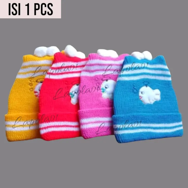 Topi Bayi Rajut / Kupluk Rajutan Perlengkapan Bayi Baru Lahir Murah - Labeling - Perempuan, Bunda 4