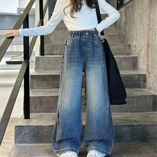 CELANA FASHION UNISEX BAGGY GOMBRONG ANAK  USIA 4-13 TAHUN / KULOT JEANS ANAK VIRAL TERBARU Bisa untuk anak cowok cewek 1