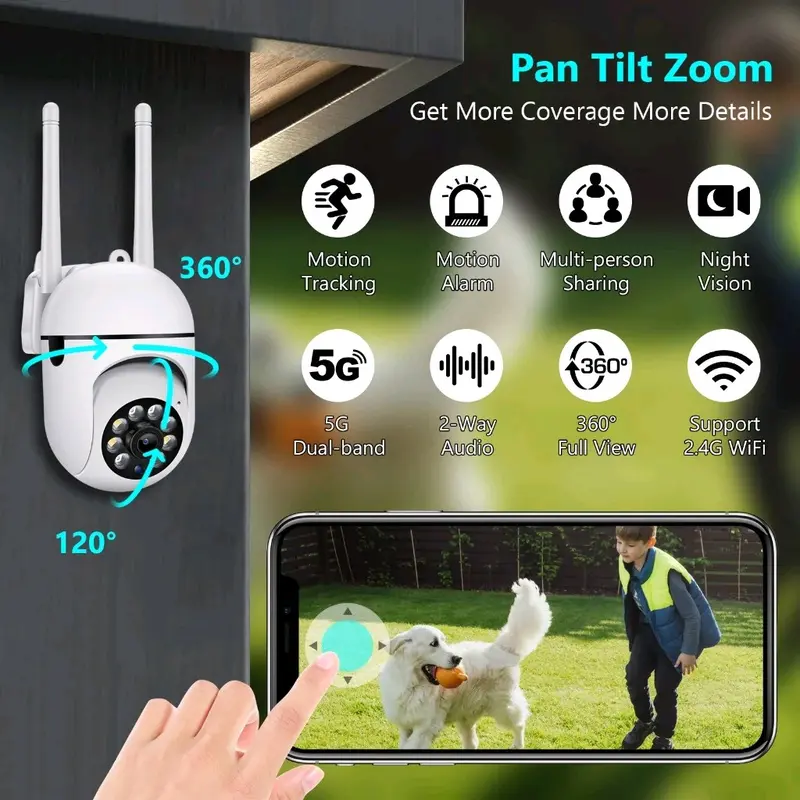 V380 PRO CCTV Smart Wifi Kamera Jarak Jauh Full HD PTZ View 360°  Autio Tracking Connect 2