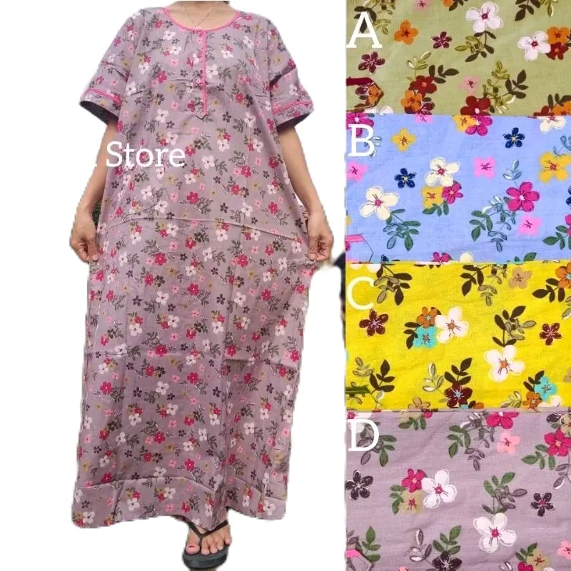 Daster Longpen Lengan Pendek Katun Jepang Motif Bunga Pretty Girl 2