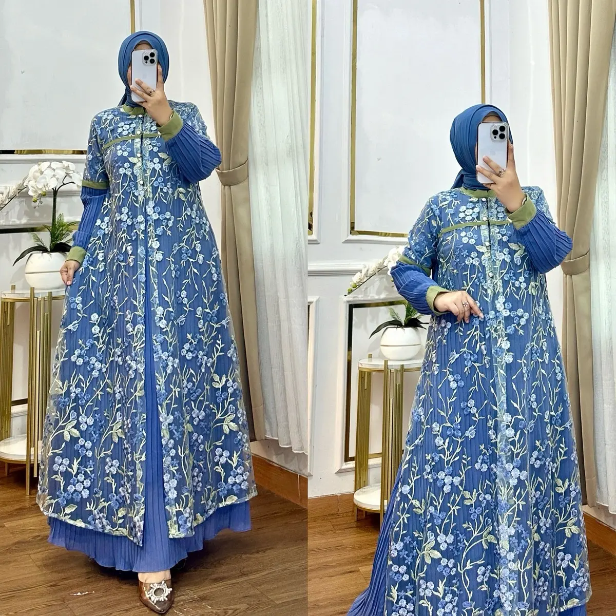 Termurah Gamis Nagita Lebaran Muslim Ceruty mix Brokat Tile Dress Nyaman Wanita TILE Bordir Panjang-DRES MEWAH KONDANGAN TERBARU-Gamis pesta termurah-DRES pesta kekinian- Kondangan- Mutiara-baju gamis termurah-GAMIS PESTA kekinian- Syari- Mewah