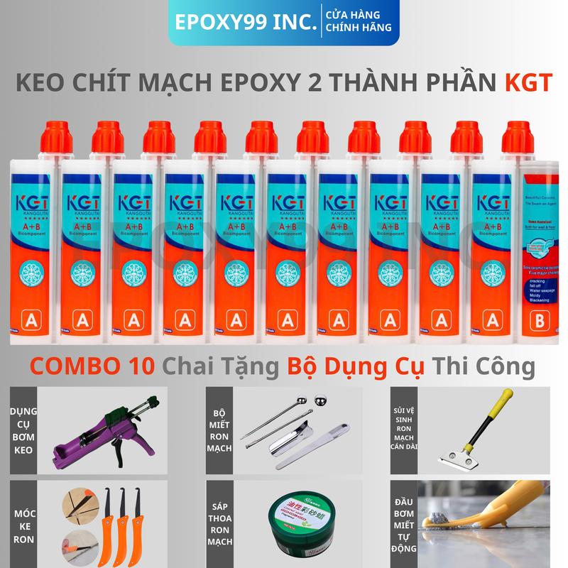  Combo 10 Chai Keo Chít Mạch Keo Chà Ron Keo Epoxy 2 Thành Phần KGT Tặng Bộ Dụng Cụ Thi Công 