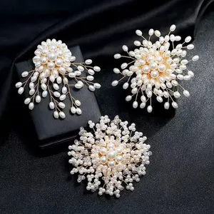 Bros Mutiara Handmade Elegan dengan Mutiara Pearl - Aksesoris
