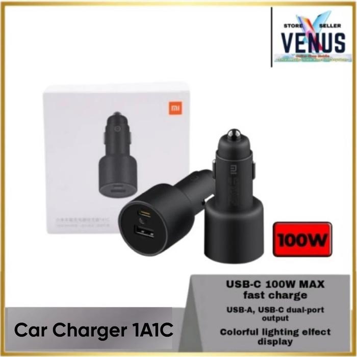 Gambar Xiaomi Car Charger 1A1C Dual USB-C / USB-A 100W adaptor cas USB - Mi Charging Mobil dari Venus Mobile Kota Administrasi Jakarta Barat Tokopedia