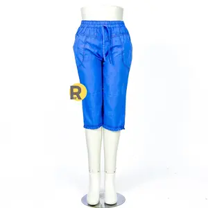 Celana 7/8 Denim Polos Nyaman untuk Wanita - Shorts Pendek Wanita Dewasa