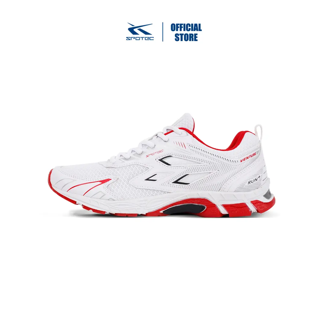 Spotec Running Venture Sepatu Lari Pria Wanita - Putih Merah
