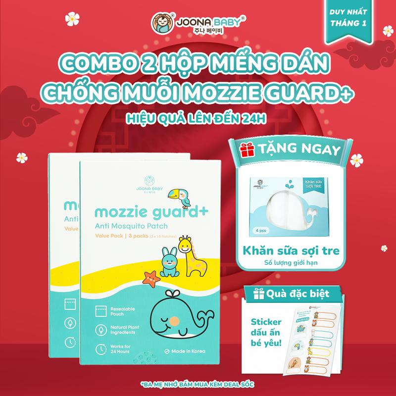 Tặng 1 khăn sữa Combo 2 hộp miếng dán chống muỗi cho bé Mozzie Guard+ Hộp 54 miếng dán - JOONA BABY Việt Nam