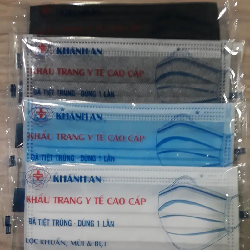 Hộp 50 cái khẩu trang y tế chính hãng KHÁNH AN 4 lớp tiệt trùng bịch 1 cái 4