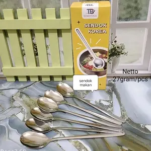 6pcs Sendok Makan Korea Stainless Steel Tebal | Sendok Korean Style sujeo