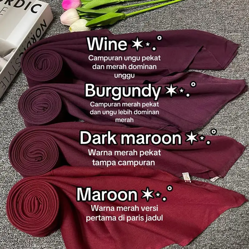 Jilbab Paris Jadul | Hijab Segiempat Paris Jadul | Jilbab Jadul I Hijab Paris Jadul Muslim Kerudung Square burgundy varisha