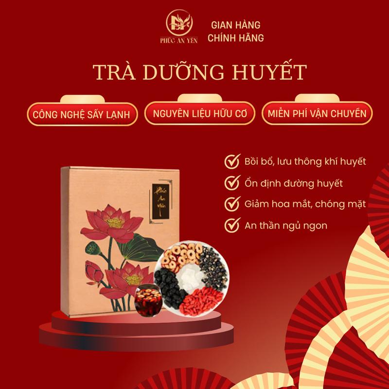  Hộp 30 Gói Trà Bổ Máu Dưỡng Huyết Hỗ Trợ Bồi Bổ Khí Huyết Bồi Bổ Cơ Thể . Nguyên Liệu Hữu Cơ Táo Đỏ Kỷ Tử Đỏ Hắc Kỷ Tử Dâu Tằm Đường Phèn 