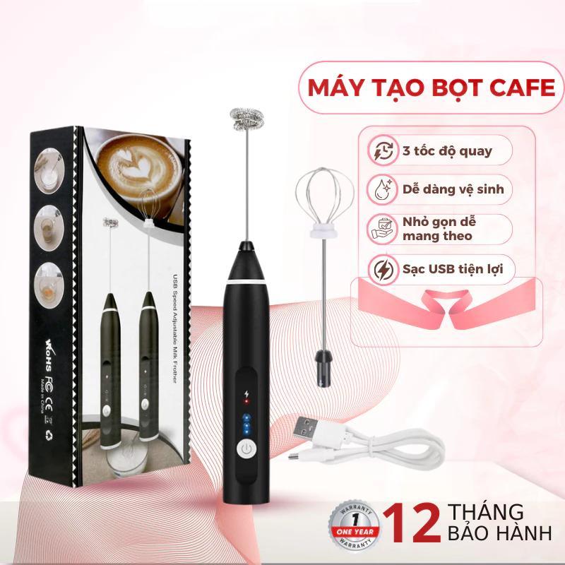 LivHaus Máy Tạo Bọt Cafe Mini Cầm Tay Sạc USB 3 Tốc Độ Sử Dụng Pin Cao Cấp Dễ…