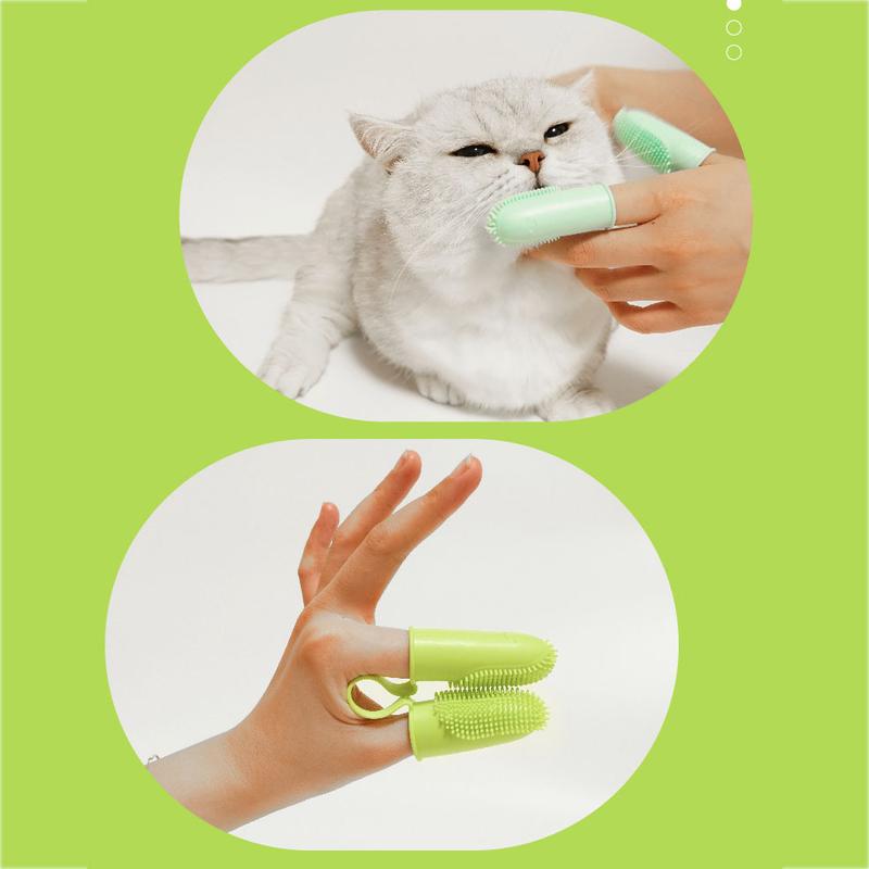 Product Introduction of Pet Double-Finger Toothbrush 135º Surround Bristles for Easy Teeth Cleaning Dental Care for Puppies Cats Small Pets 18