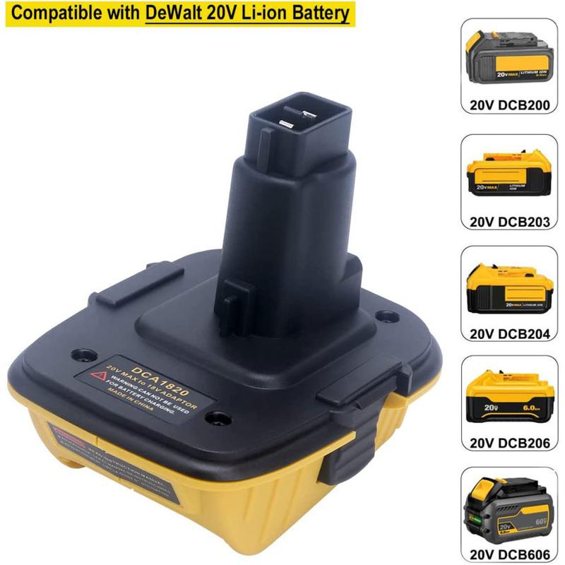 Product Introduction of DCA1820 USB Adapter for Dewalt 18V Tools Convert Dewalt 20V Lithium  to Dewalt 18V NiCad NiMh Replacement  Tools 36