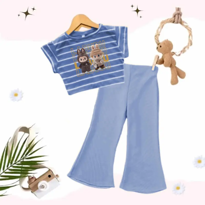 RAME'A - BAJU SETELAN LABUBU CANTIK / SETELAN ANAK PEREMPUAN 2-10 TAHUN Fashion Trendi 2025 Parsel Bayi 0