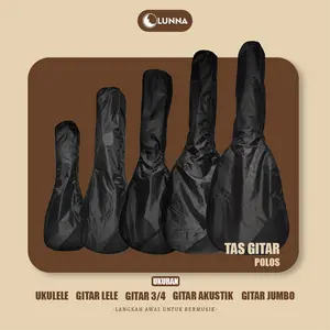 LUNNA Tas Gitar / Case Gitar Universal Hitam Polos