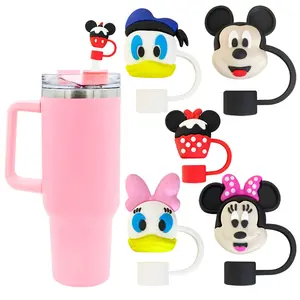 Penutup Sedotan Anti Debu Karakter Mickey Minnie Donald Daisy