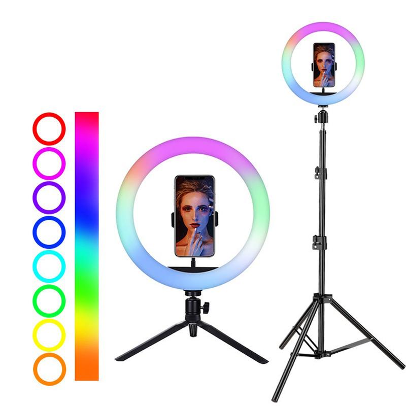 RGB Ring Light 10 inch with Adjustable Tripod Stand for Video Shootin…