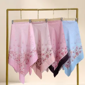 Jilbab Segiempat Motif Digital Printing Eksklusif Bahan Voal Premium Desain Unik Muslim Square Kerudung 110x110cm