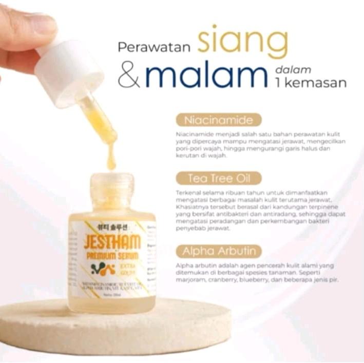JESTHAM SERUM GOLD PREMIUM KOREA Essence Wajah Perawatan Bopeng Pencerah Aging Tetes Hitam 2