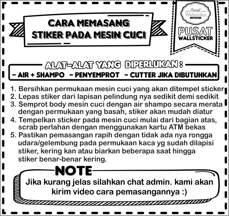 TSB - Stiker Mesin Cuci 1 dan 2 Tabung PWMC katalog 1 Tema Tanaman Bunga 3