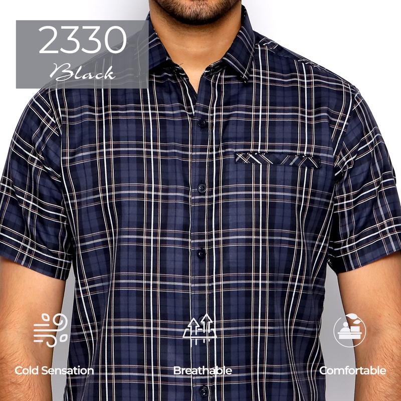 Simple Perfect Baju Kemeja Chicago Pria Lengan Pendek Exclusive Premium Motif Kotak Katun Casual 1
