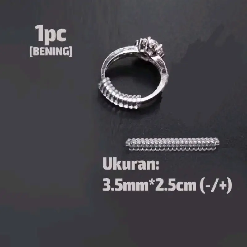 PENGGANJAL CINCIN Pengecil Ukuran CINCIN Ring Adjuster Silikon warna Gold Bening 1
